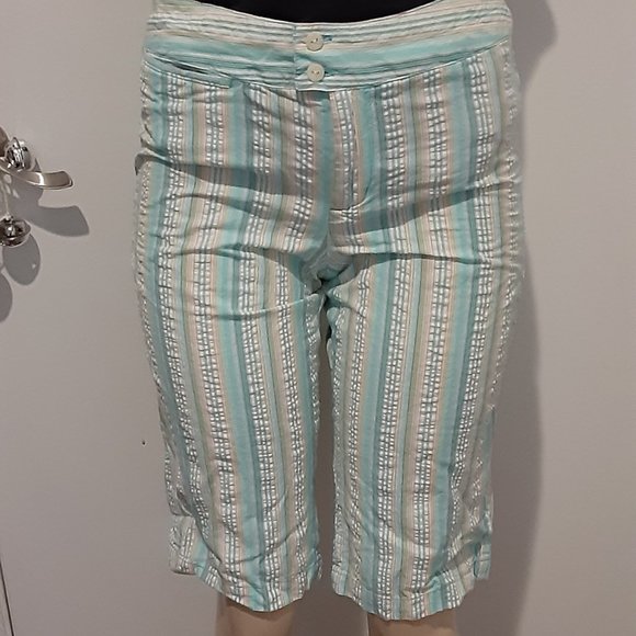 Columbia Pants - Columbia River Resort Seersucker Lightweight Bermuda Shorts Size 8